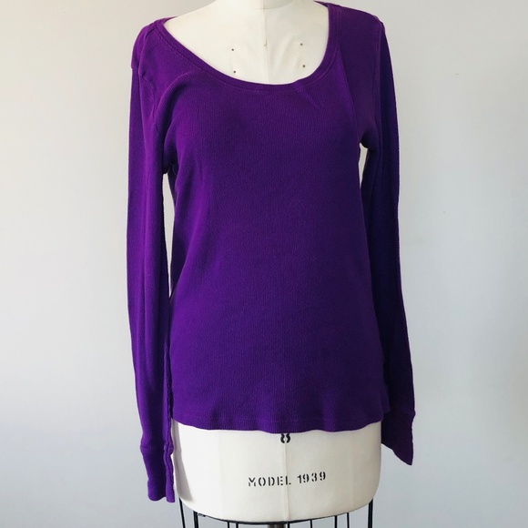 Plus Size 16 18 XL FADED GLORY Long Sleeve Pullover Cotton Tee - Picture 1 of 7